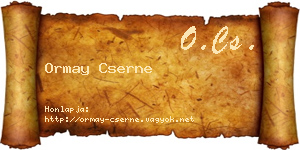 Ormay Cserne névjegykártya